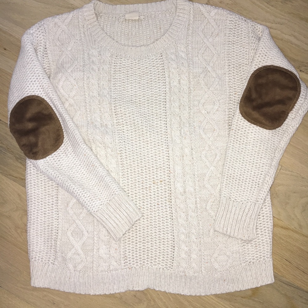 Urban Outfitters White Cable-knit Sweater